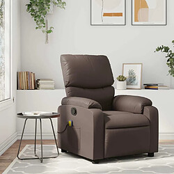 Maison Chic Fauteuil de massage inclinable,Fauteuil luxe de relaxation Marron Similicuir -MN74853