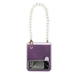 Coque en TPU + PU avec poignée, antichoc pour votre Samsung Galaxy Z Flip4 5G - violet