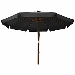 Maison Chic Parasol Jardin | Parasol avec mat en bois 330 cm Anthracite - GKD59091