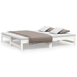 vidaXL Lit coulissant sans matelas blanc 2x(75x190) cm