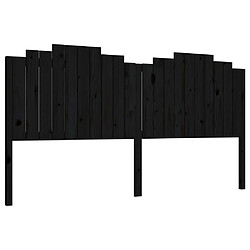 vidaXL Tête de lit Noir 206x4x110 cm Bois massif de pin