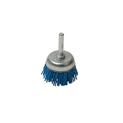 Brosse à fils nylon grossier D. 75 mm sur tige - 395024 - Silverline