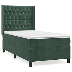 vidaXL Sommier à lattes de lit avec matelas Vert foncé 90x200 cm