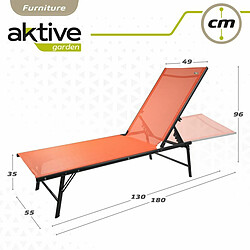 Acheter Chaise longue inclinable Aktive Orange 180 x 35 x 49 cm (2 Unités)