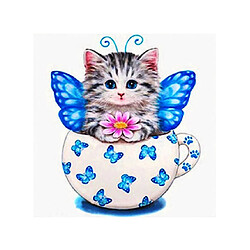 dessin animé chat diy 5d diamant broderie peinture point de croix kit décor bleu