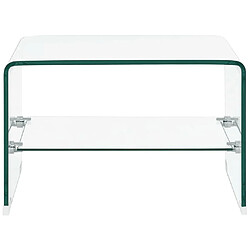 Maison Chic Tabls basse,Table Console pour salon Clair 50 x 45 x 33 cm Verre trempé -MN80586