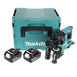 Makita DHR 264 2x 18 V / 36 V Marteau perforateur sans fil SDS-PLUS en Makpac + 2x BL 1860 Batterie 6,0 Ah - sans chargeur