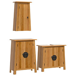 ComfortXL Ensemble De Meubles De Salle De Bain 3 Pièces Bois De Pin Massif