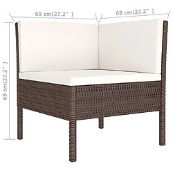 Acheter Maison Chic Salon de jardin 9 pcs + coussins - Mobilier/Meubles de jardin - Table et chaises d'extérieur Résine tressée Marron -MN43595