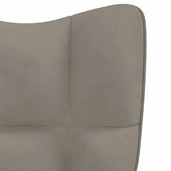 Maison Chic Chaise à bascule | Fauteuil Relax, design moderne Gris clair Velours -GKD41117 pas cher