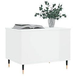 Avis Maison Chic Tabls basse,Table Console pour salon Blanc brillant 60x44,5x45 cm Bois d'ingénierie -MN63351