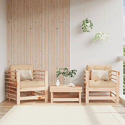 Maison Chic Lot de 2 Chaises de jardin,Fauteuil d'extérieur bois massif de pin -MN20390