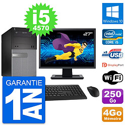 PC Tour Dell 3020 Ecran 27" Intel i5-4570 RAM 4Go Disque 250Go Windows 10 Wifi - Occasion