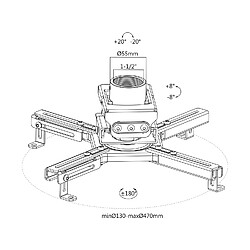 Avis Maclean MC-913 Support universel de projecteur pour montage au plafond, réglable en acier, inclinable et rotatif, 35kg