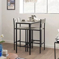 SoBuy OGT03-HG Ensemble Table de Bar + 2 Chaises Set de 1 Table + 2 Tabouret Haut de Bar Table Haute