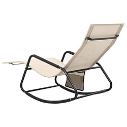 Acheter Helloshop26 Transat chaise longue bain de soleil lit de jardin terrasse meuble d'extérieur acier et textilène crème 02_0012242