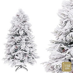 BigBuy Christmas Sapin de Noël PVC Polyéthylène Ananas Enneigé 60 x 60 x 150 cm