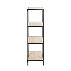 Acheter Pegane Meuble étagère, meuble de rangement en bois coloris chêne et métal noir - longueur 64 x profondeur 35 x hauteur 129 cm