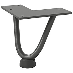 Avis vidaXL Pieds de table en forme d'épingle à cheveux 4 pcs anthracite