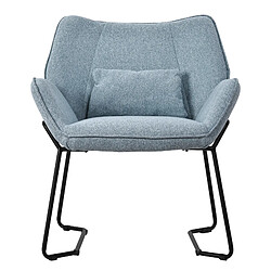 ML-Design Fauteuil 2 places Fauteuil relax Coussin de dossier Fauteuil de salon Lin bleu