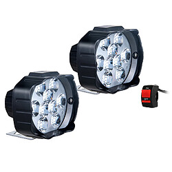 Motos Phare Lampes LED Super Bright Feux de Brouillard Éclairage Auxiliaire Blanc