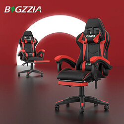 RATTANTREE Chaise de Gaming avec Repose-Pied, siège gaming, fauteuil gaming, Dossier Inclinable à 155, chaise bureau gaming avec appuie-tête, Noir Rouge