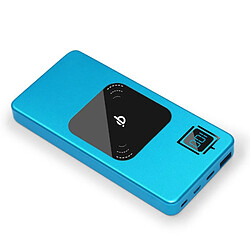 Chrono Qi Banque d'alimentation sans Fil 10000mAh Chargeur Externe avec écran à LED Type C,Compatible avec l'iPhone XR/XS/XS Max/X Le Samsung Galaxy S9 et Plus Device,(bleu)