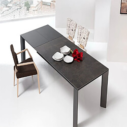 Inside 75 Table repas extensible ECO 6 couverts 120/190x90cm pieds noirs plateau céramique vulcano