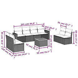 Avis Maison Chic Salon de jardin avec coussins 9 pcs | Ensemble de Table et chaises | Mobilier d'Extérieur beige résine tressée -GKD34726