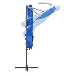 ComfortXL Parasol Déporté Avec Mât En Acier Bleu Azuré 250x250 Cm pas cher