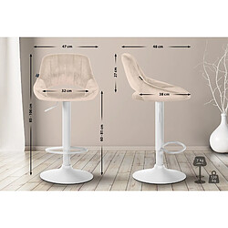 Non Lot de 2 tabourets de bar Milet Velours W