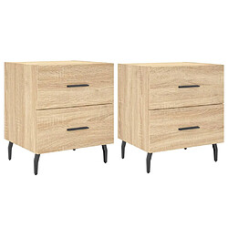 vidaXL Tables de chevet 2 pcs chêne sonoma 40x35x47,5 cm