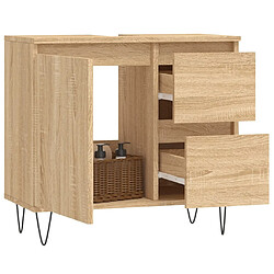 Avis Maison Chic Armoire salle de bain,Meuble de rangement de salle de bain,Meuble haut chêne sonoma 65x33x60 cm -GKD401490