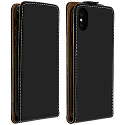 Avizar Housse iPhone X / XS Etui Clapet Rabat Vertical Porte-carte Noir Protection