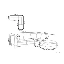 Avis Beliani Canapé avec pouf EVJA Gris Velours Côté gauche