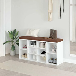 Maison Chic Banc à chaussures | Meuble de rangement à chaussures Meuble d'Entrée Blanc brillant 103x30x48 cm Bois d'ingénierie -MN83051