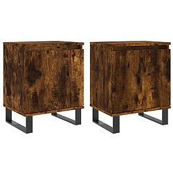 Maison Chic Lot de 2 Tables de chevet - Tables de Nuit chêne fumé 40x30x50 cm bois d'ingénierie