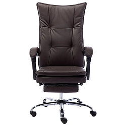 Helloshop26 Chaise fauteuil siège de bureau informatique étude similicuir brun 02_0024031