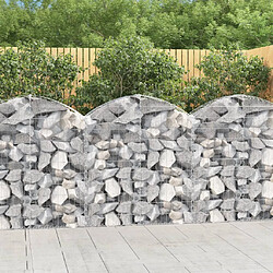 vidaXL Panier de gabions arqué 100x30x100/120 cm Fer galvanisé