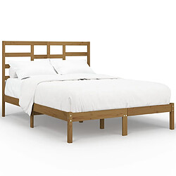 vidaXL Cadre de lit sans matelas marron miel bois massif 120x200 cm