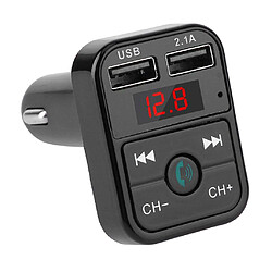 Prise en charge du transmetteur sans fil Bluetooth CarFM TF Card Dual USB Charger Black