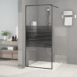 vidaXL Paroi de douche Noir 90x195 cm Verre ESG transparent