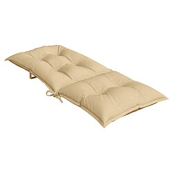 Acheter vidaXL Coussins de chaise à dossier haut lot de 2 beige mélangé tissu