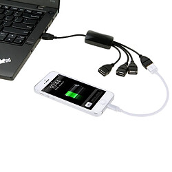 Wewoo Hub USB 2.0 noir pour PC Universel 4 ports USB 2.0 480Mbps haute vitesse câble pas cher