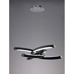 Luminaire Center Suspension Knot 36W LED 3000K, 3600lm, noir brillant/arylique blanc/chrome poli