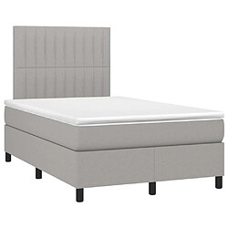 Avis Maison Chic Lit adulte- Lit + matelas + LED,Sommier à lattes de lit matelas LED gris clair 120x190 cm tissu -GKD69781