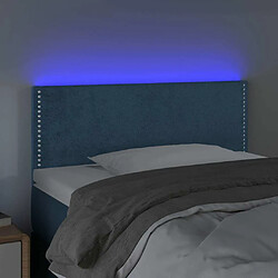 Avis Maison Chic Tête de lit moderne à LED lumineuse pour chambre - Décoration de lit Bleu foncé 90x5x78/88 cm Velours -MN85712