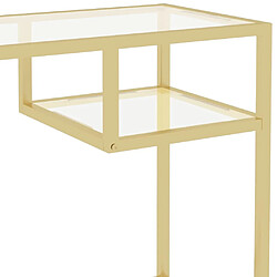 Helloshop26 Bureau table poste de travail meuble d'ordinateur informatique étude d'ordinateur Transparent 100 x 36 x 74 cm Verre trempé transparent 02_0023767 pas cher