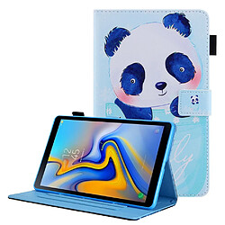 Etui en PU texture croisée avec porte-cartes Tasse et panda pour votre Samsung Galaxy Tab A8 10.5 2021 SM-X200/X205