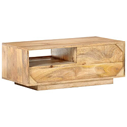 Avis vidaXL Table basse 90x50x35 cm Bois solide de manguier